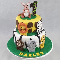 Jungle -  Animals with Kangaroo Cake (D,V)